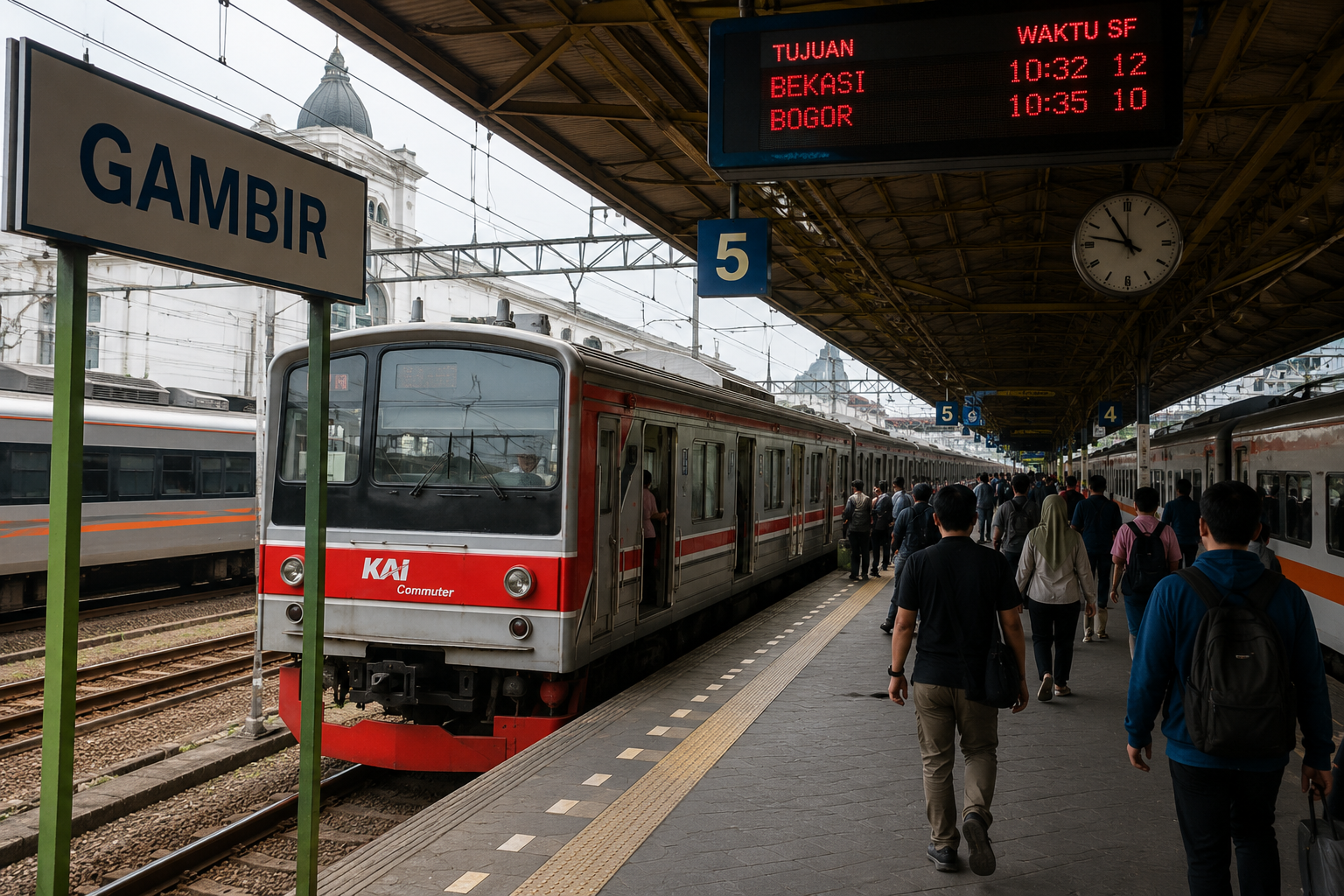 KAI Ungkap Alasan KRL Belum Berhenti di Stasiun Gambir